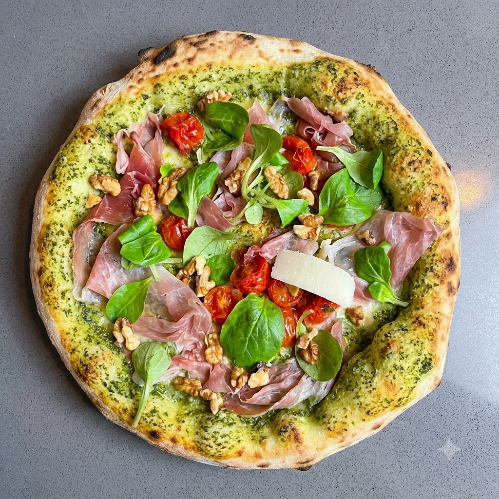 Cienkie wstążki sera skrobane obieraczką na gotową pizzę tuż przed podaniem.