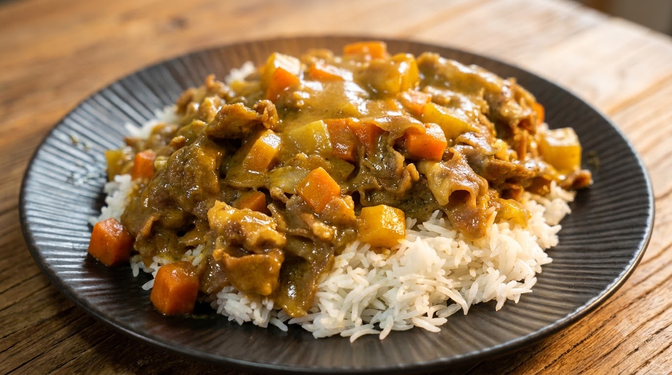 Proste japońskie curry wołowe z ryżem