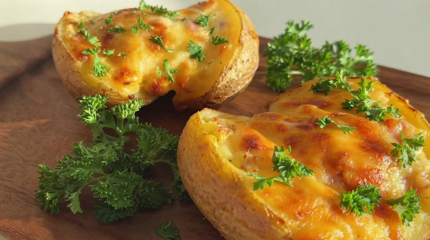 Klasyczne Nadziewane Ziemniaki Dwa Razy Pieczone