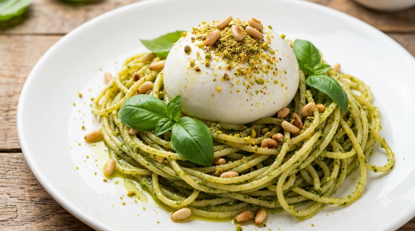 Klasyczne pesto alla Genovese z burratą