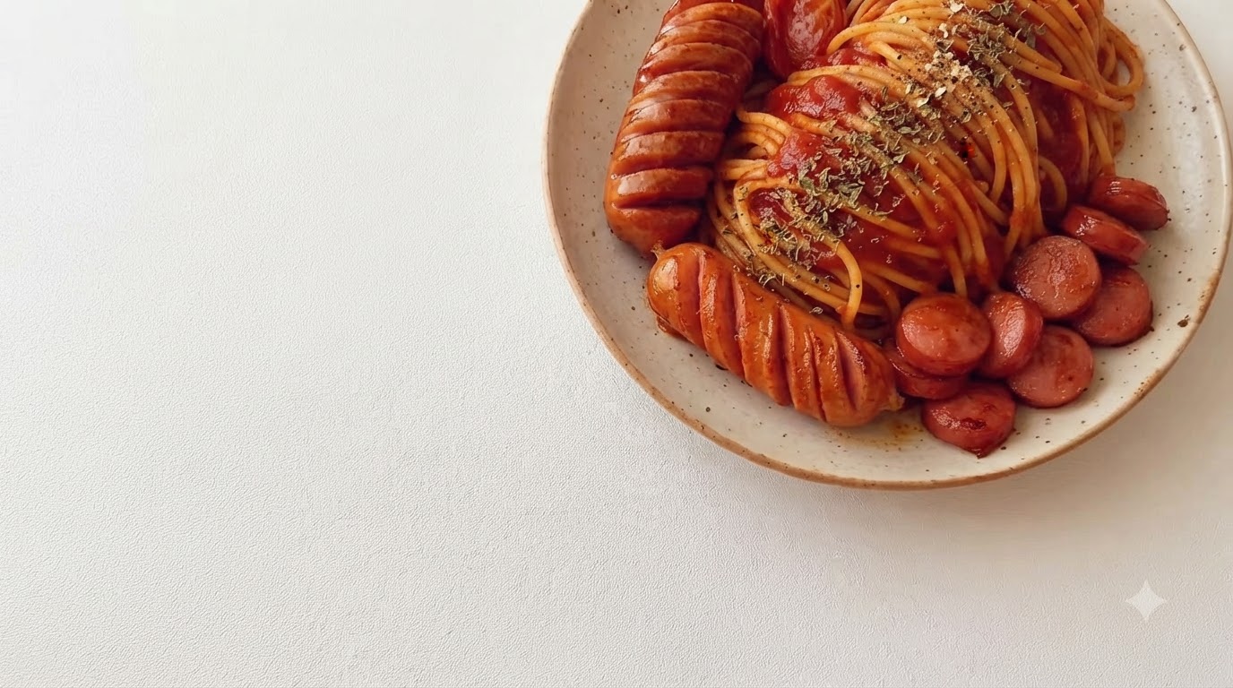 Bogate Pomidorowe Spaghetti z Parówkami w Stylu Azjatyckim