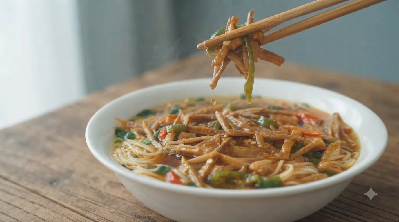 Makaron Xuancheng z Suszonymi Pędami Bambusa