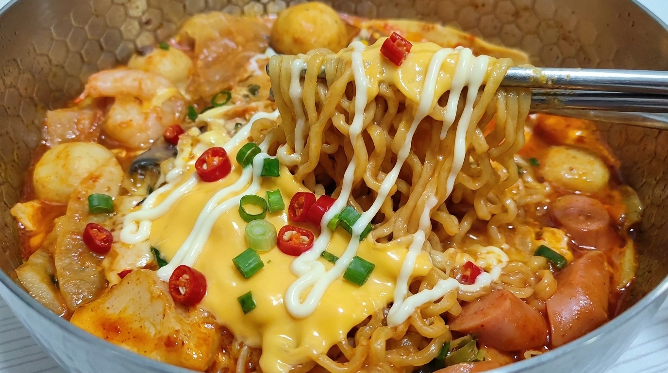 Błyskawiczny i kremowy ramen z kimchi i serem