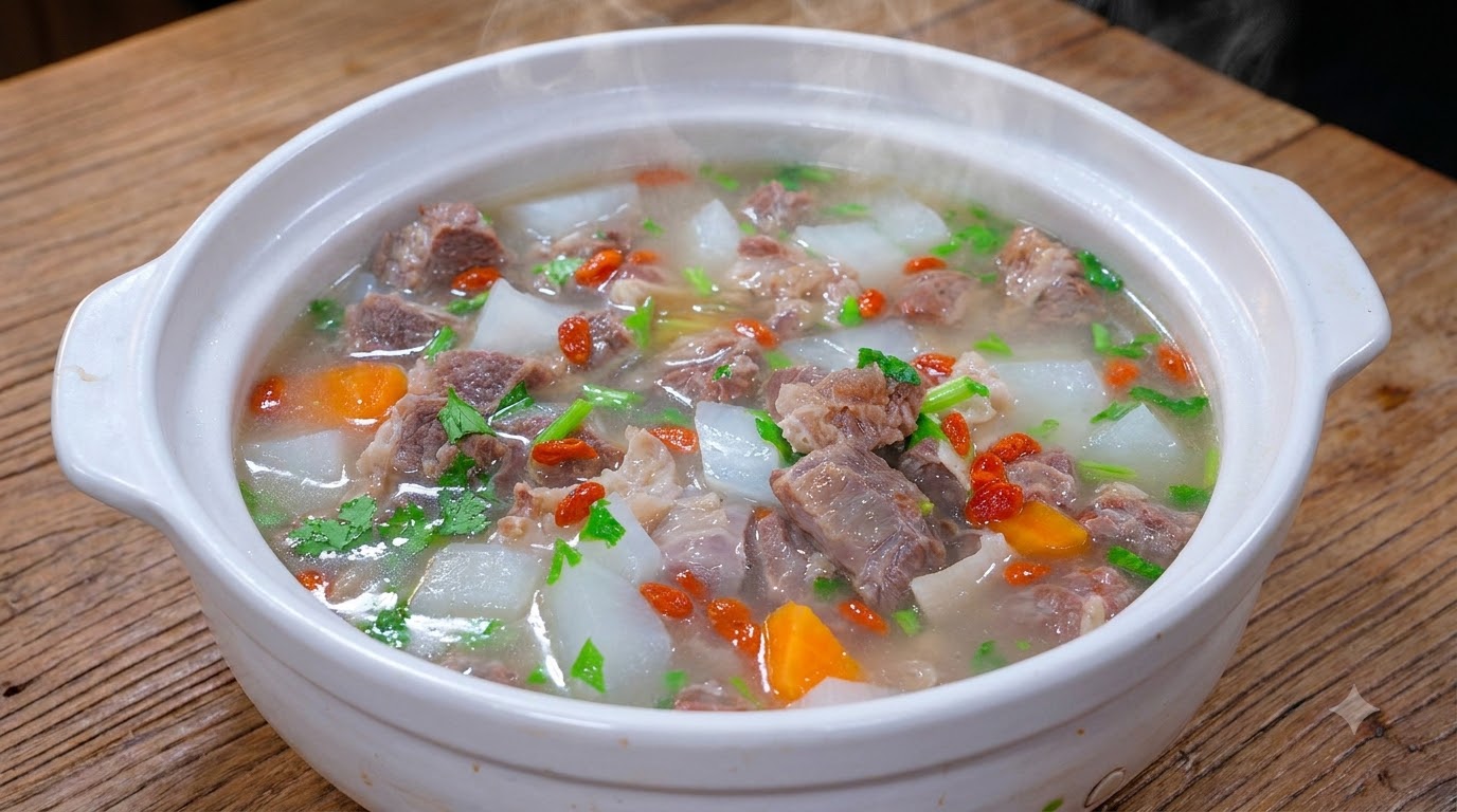 Zupa Wołowa z Rzodkwią Daikon