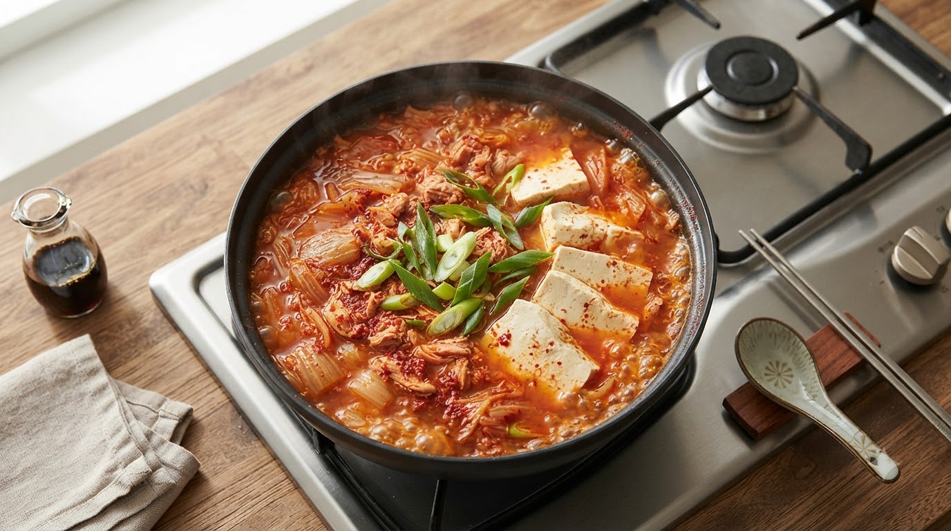 Pikantne Koreańskie Gulasz z Kimchi i Tuńczykiem (Chamchi Kimchi Jjigae)
