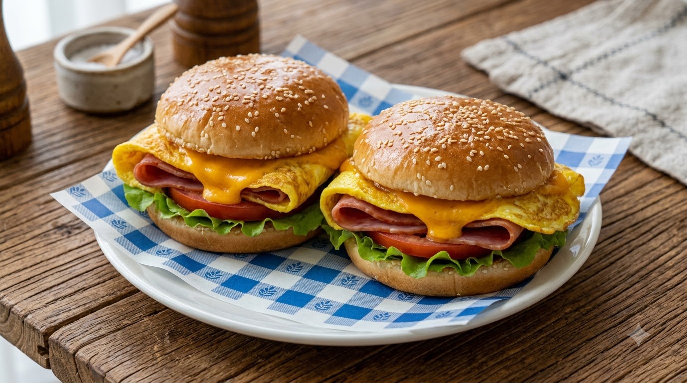 Leniuszne burgery śniadaniowe dla dzieci
