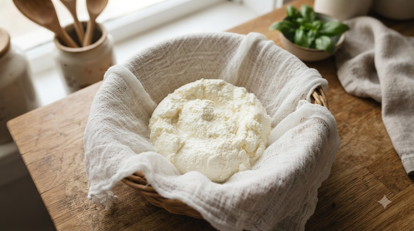 Domowy świeży ser ricotta