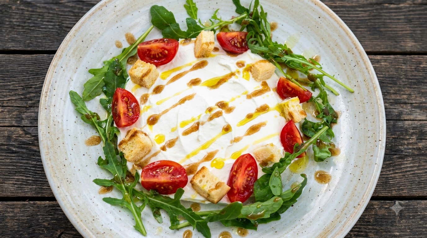 Sałatka z Domowym Serem Ricotta i Rukolą