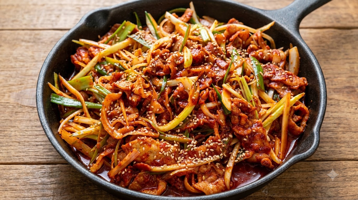 Smażony Boczek Wieprzowy z Gochujang (Jeyuk Bokkeum)