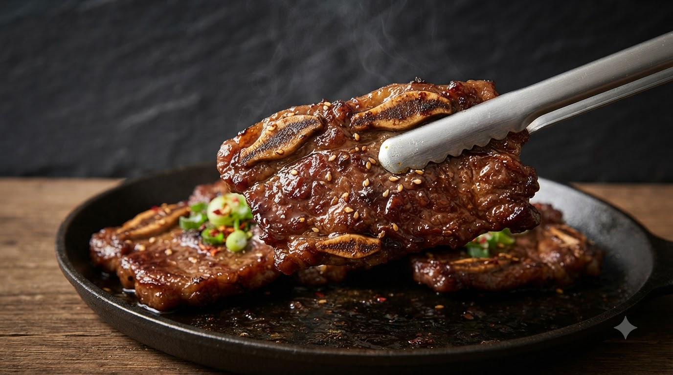 Autentyczny koreański LA Galbi (Grillowane żeberka wołowe)
