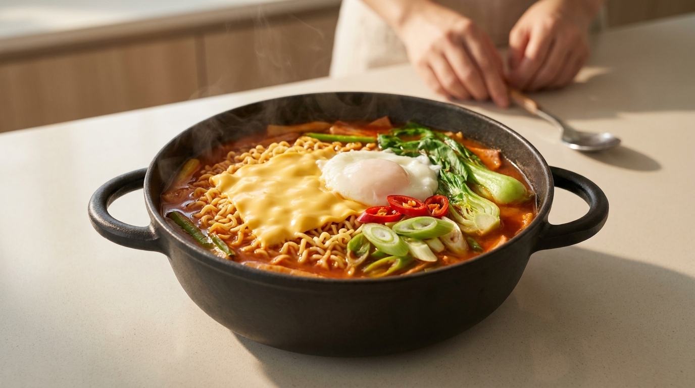 Budae Jjigae (Koreański Gulasz Armijny dla Jednej Osoby)