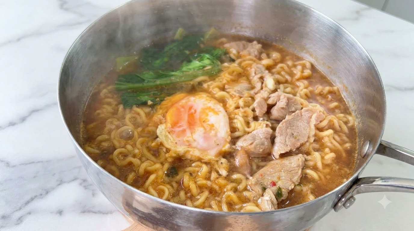Ramen z pieczonym czosnkiem w stylu Michelin (przepis Chefa Ahna Sung Jae)